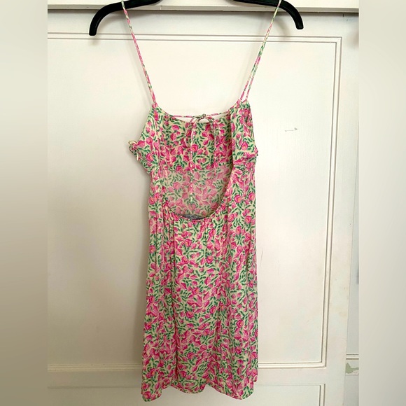 Zara minidress with flower print in pink and green size small - Picture 2 of 3